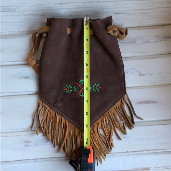 Handmade and Beaded Fringed Pouch - Picture 4 of 7